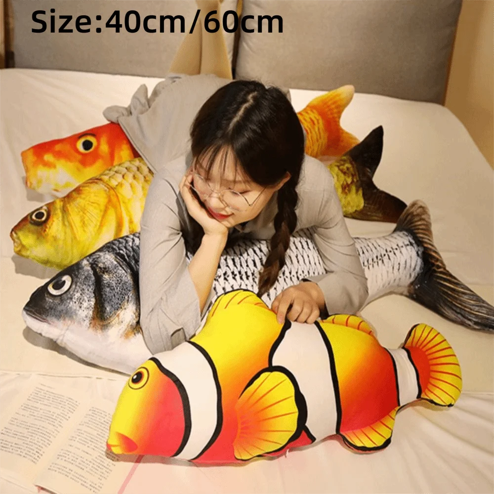 Stuffed Toy Simulation Design Fish Plush Toy 3D Giant Soft Material Toy Pillow Fish Cushion Pillow Home Decoration