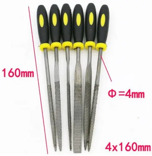 6PCS a set 4x160mm Mini Wood Rasp flat, round, semi-round Carpenter's Files ZMM