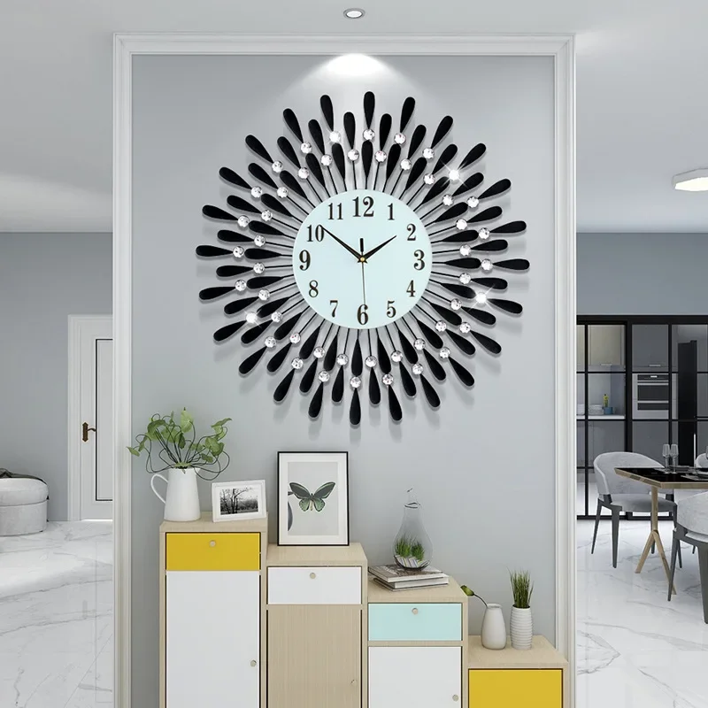 

Wrought iron creative clocks wall clock living room decorative Clock electronic quartz clock wall hanging