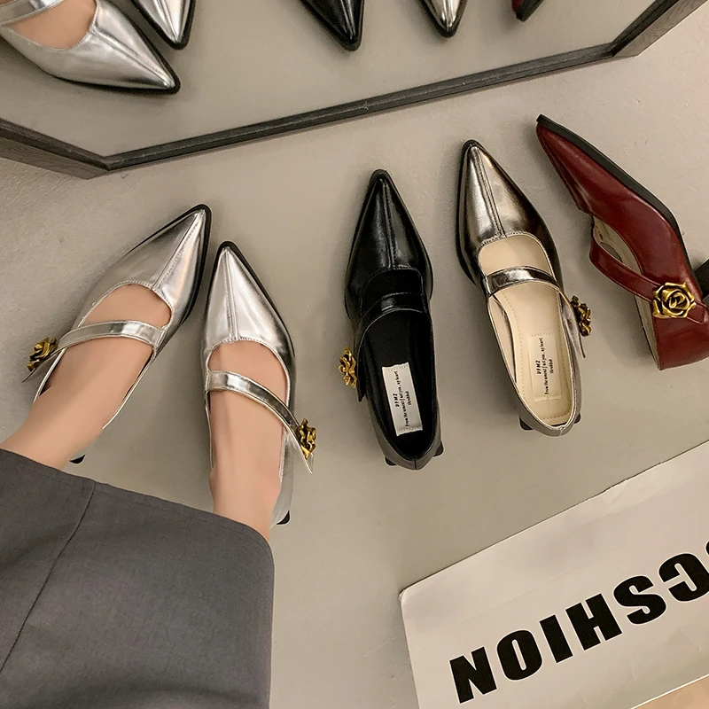 

Лидер продаж, женские босоножки на каблуке с цветочным принтом, женская обувь на среднем каблуке с острым носком, элегантная массивная обувь на мелком каблуке, лето 2029, Mujer Sandalias