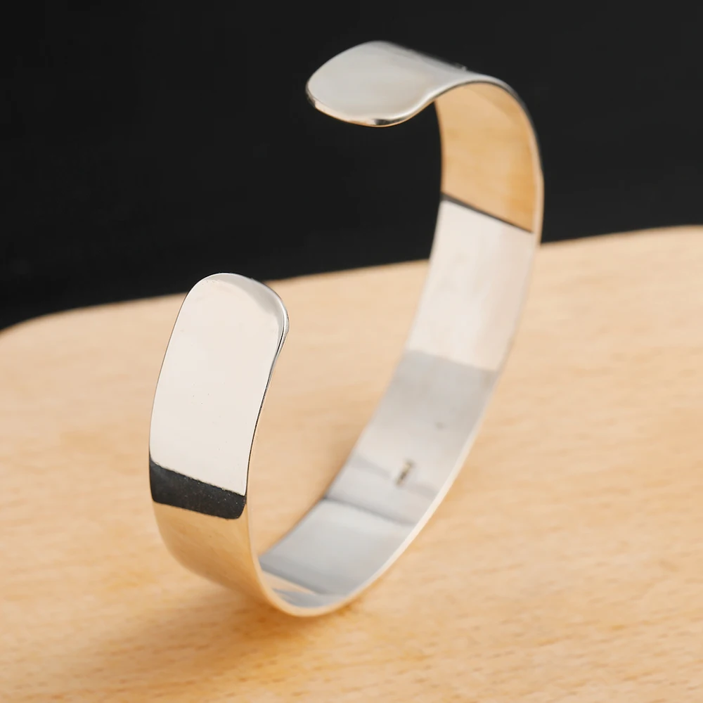 S925 Sterling Silver Jewelry Retro Simple Men and Women Glossy Ring Flying Eagle Open Bracelet