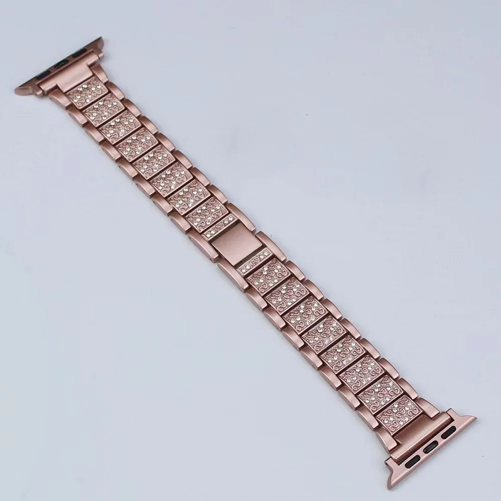 Metal strap for Apple watch band 49mm 45mm 41mm 44mm 42mm 40mm Women Diamond Bracelet Wristband for iWatch Ultra 9 8 7 6 5 4