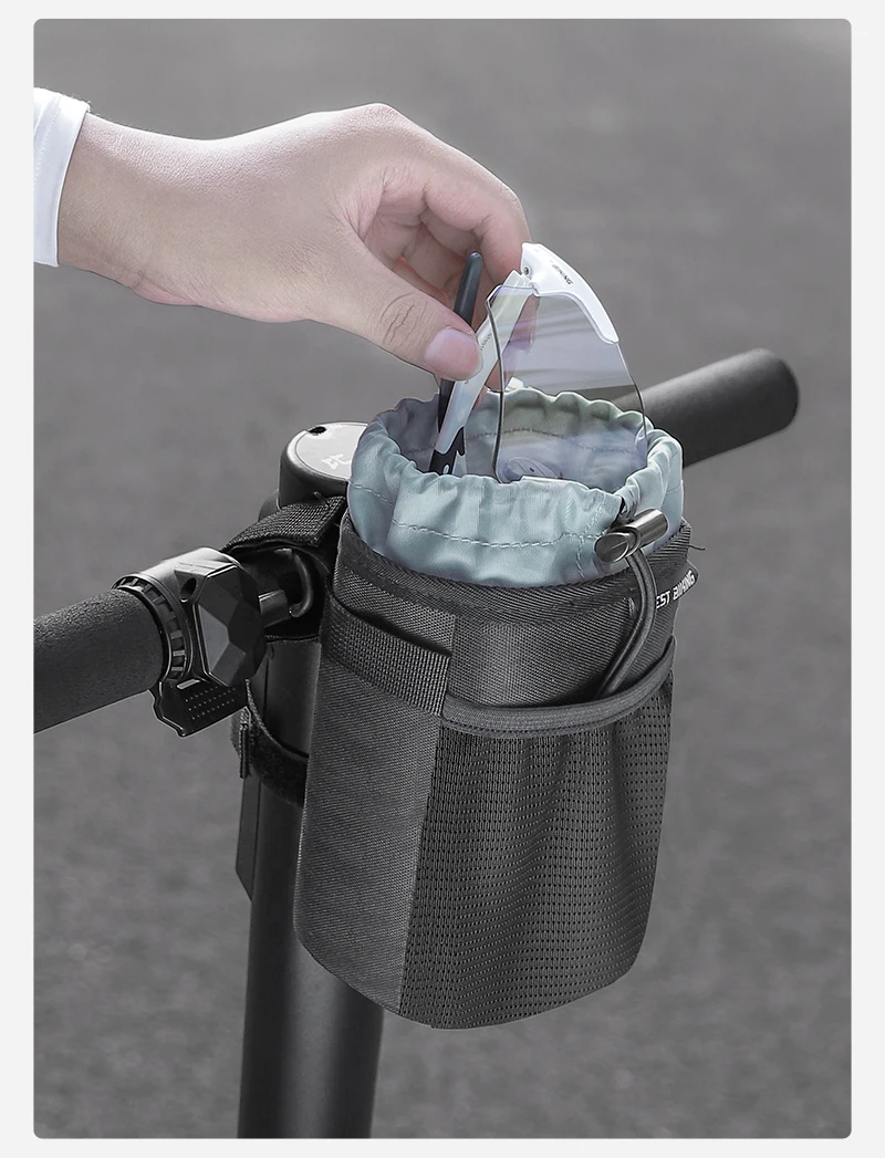 WEST BIKING Isolierte Fahrradflaschentasche Wasserabweisende Lenkertasche mit Seitentasche MTB Rennrad Aufbewahrungsorganizer – Detail 16