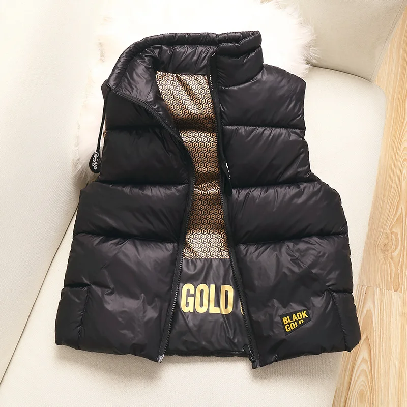 Winter Warm Girls Boys Cotton Lined Turtleneck Drawstring Zip Puff Vest Child Therme Waistcoat School Kids Outfit Tops 5-14Years