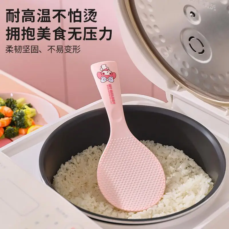 Sanrioed My Melody Cinnamoroll Stand Up Rice Spoon Non Stick Rice Electric Rice Cooker Special Shovel Silicone for Household Use