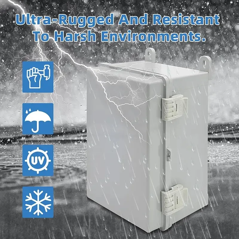 Junction Case Waterproof IP66 Gray/Transparent Electrical Enclosure Project ABS Plastic Connections Outdoor Electrical Power Box