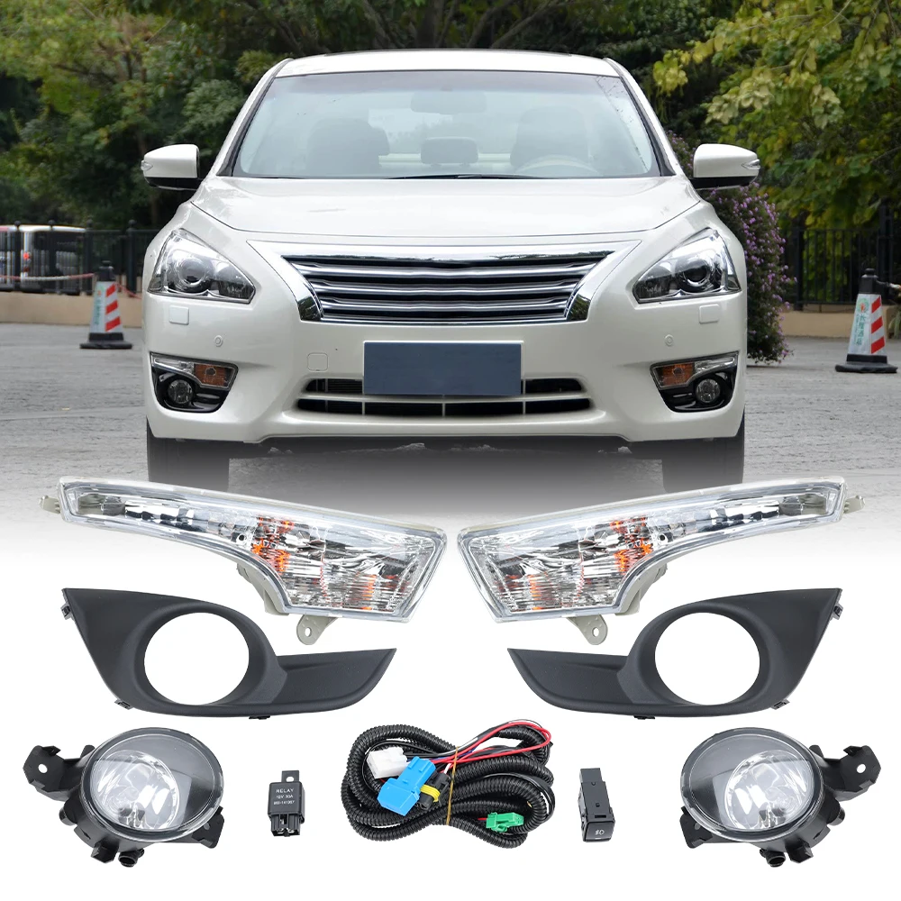 

Накладки на противотуманные фары для Nissan Altima Teana 2013-2015, комплект противотуманных фар DRL с проводкой, лампами и переключателем, версия для США
