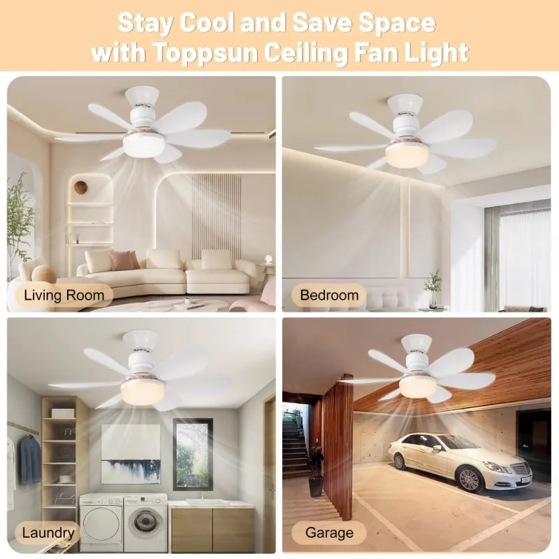 LED 40W ceiling fan with remote control Socket Fan Light for dimming for living room study Kitchen Bedroom and home use
