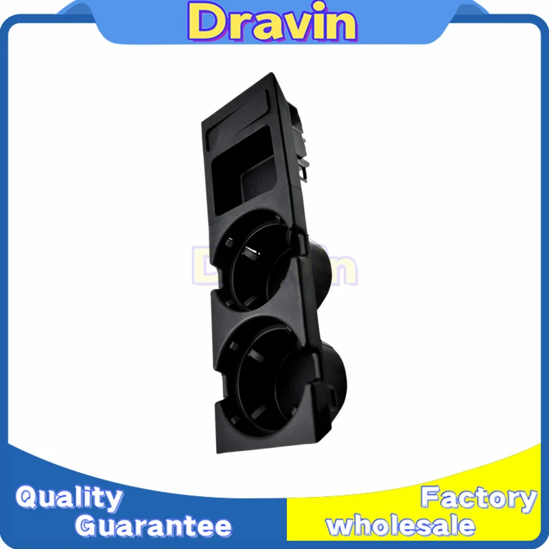 Black Center Console Storage Box Coin + Cup Holders 51168217953 for BMW E46 Convertible Coupe Compact Sedan Touring 1999-2006