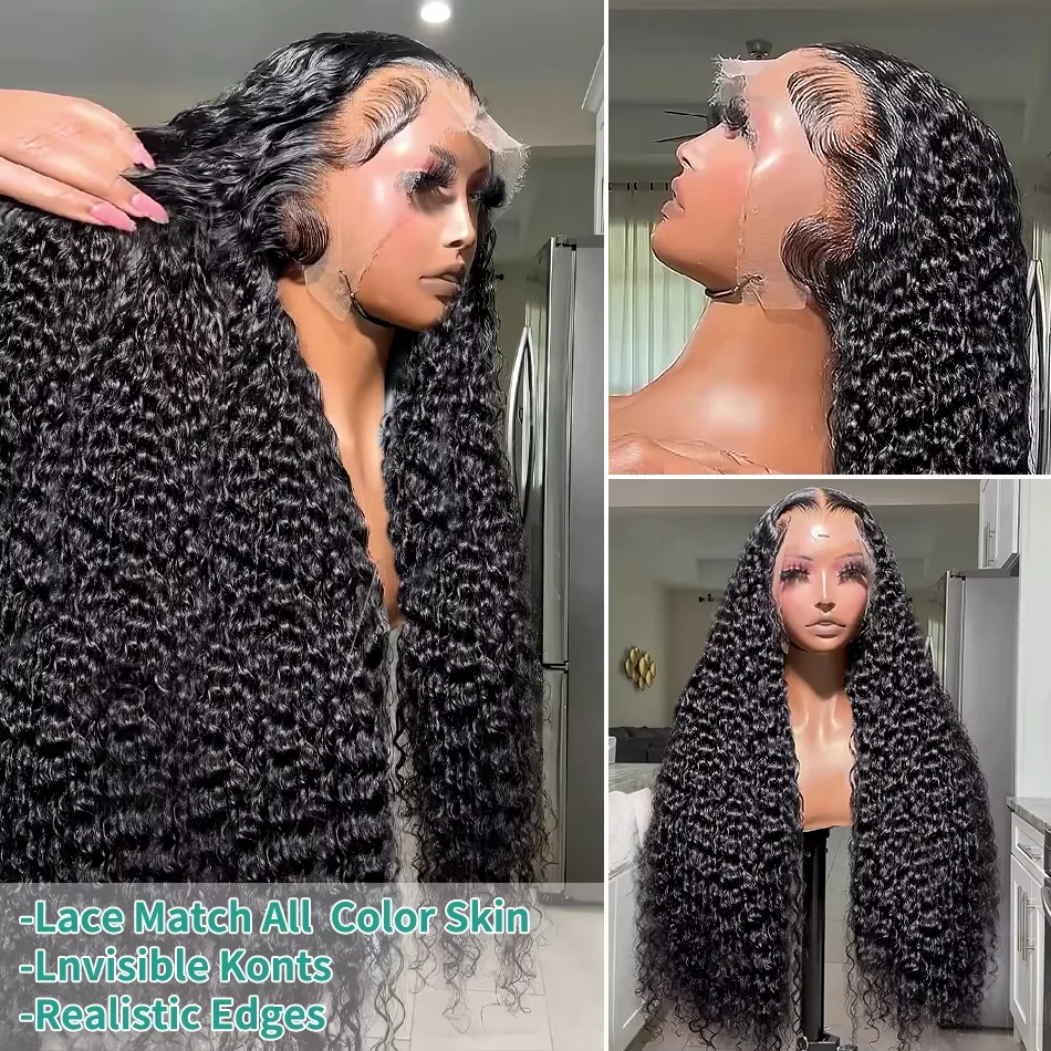 200% شعر مستعار مجعد شعر الإنسان الدانتيل الباروكة الأمامية موجة عميقة خصلات الشعر المستعار الإنسان البرازيلي ريمي 13x4 موجة المياه الدانتيل الجبهة باروكة من شعر طبيعي