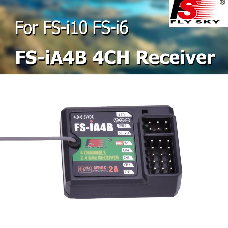 Receptor FS-iA4B 2,4 GHz 4CH 4,0-6,5 V CC para FS-I10 FS-I6 FS-I6S FS-IT4 FS-GT2F FS-GT2G Control remoto RC coche barco