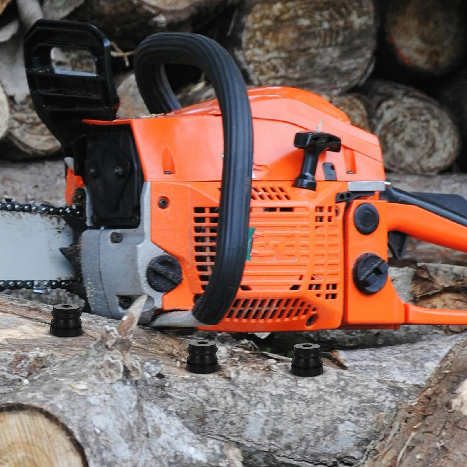 10 Piece Chainsaw Shock Absorber Mower Repair Parts Handle Buffer Replacement Black Accessories Spare