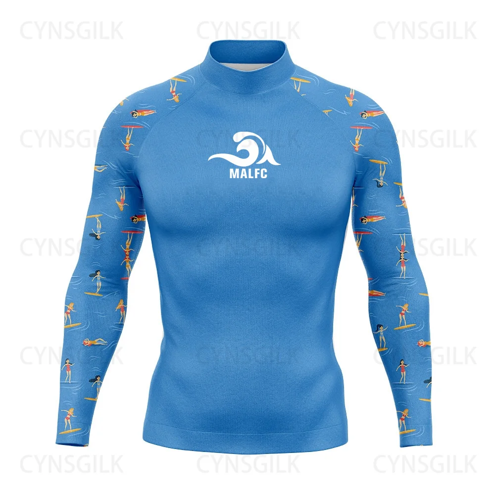 MALFC Rash guard for men Surfing Clothes Swimsuit Rashguard Surf Wear UPF 50 Water Sport Long Sleeve T-shirt Swimwear snorkeling