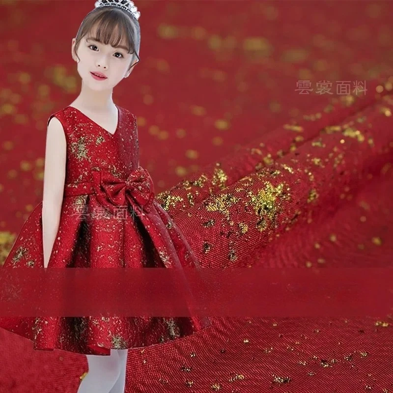 

Gold Wire Yarn-dyed Jacquard Fabric Autumn Winter European Dress Clothing Brand Fashion Design Sewing Wholesale Cloth By Meter