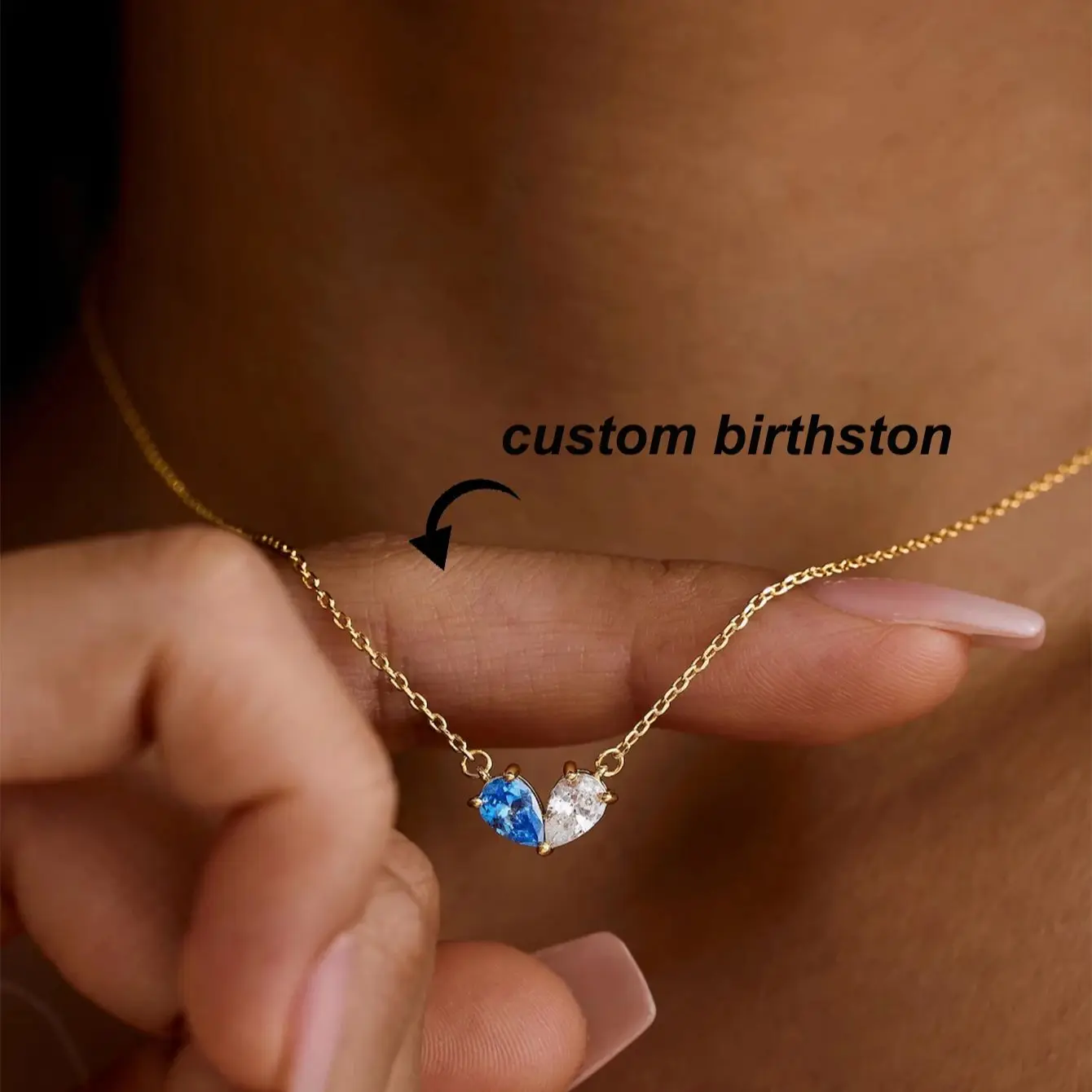 

Heart Birthstone Necklace For Women Mather Minimalist Dainty Gold Color Stainless Steel Jewelry Anniversary Christmas Gift Mama