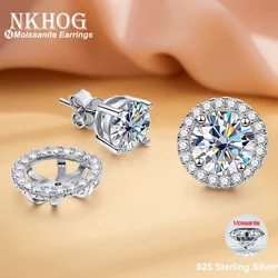 NKHOG 2ct+0.3ct Full Moissanite Studs Earrings Women Ear Studs 925 Sterling Silver Wedding Gifts Fine Jewelry Pass Diamond Test