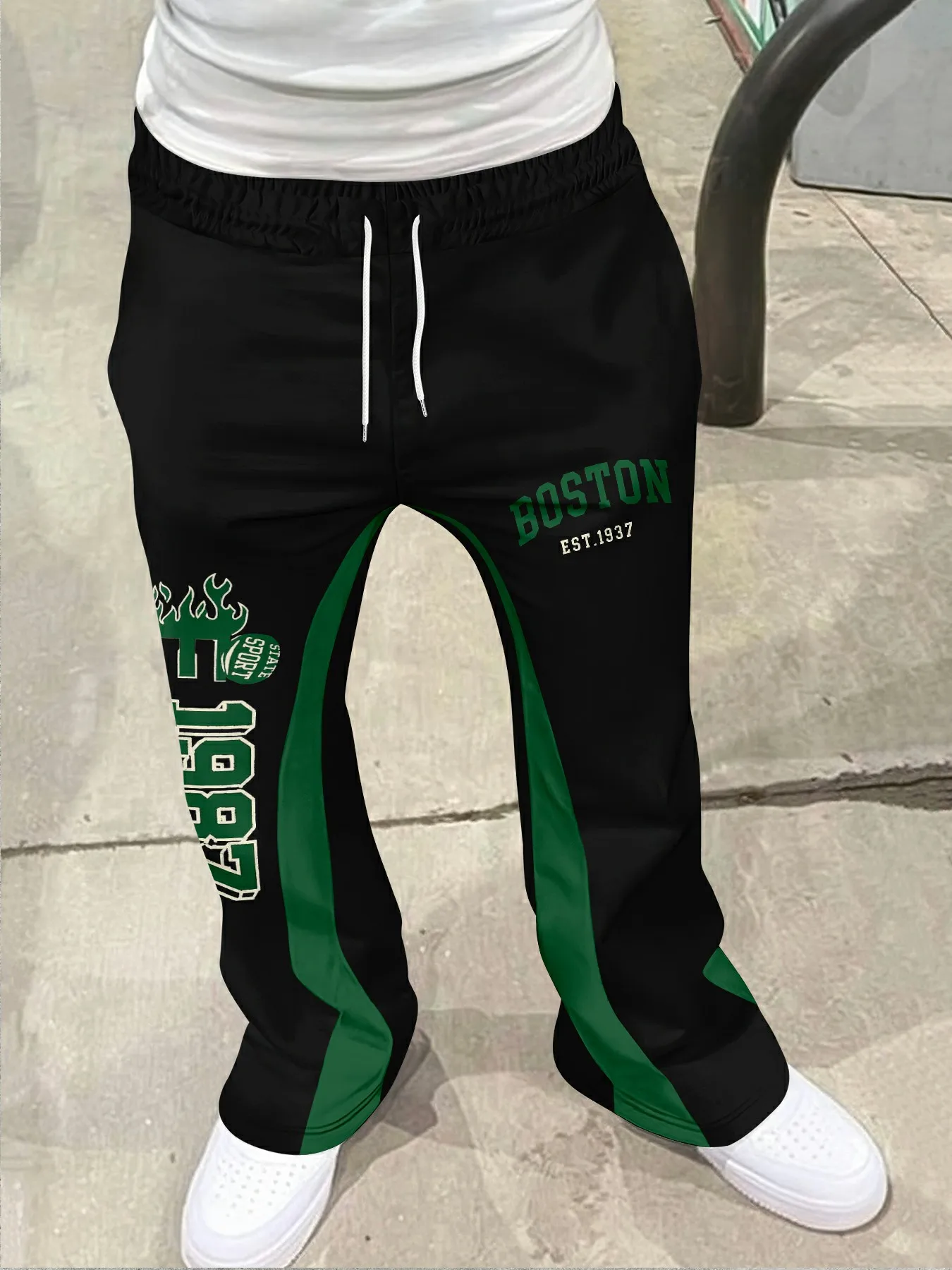 

Y2k Flared Pants Men Loose 3D Casual Sweatpants Mid Waist Sporty Female Clothes Streetwear Hip Hop Premium Pants