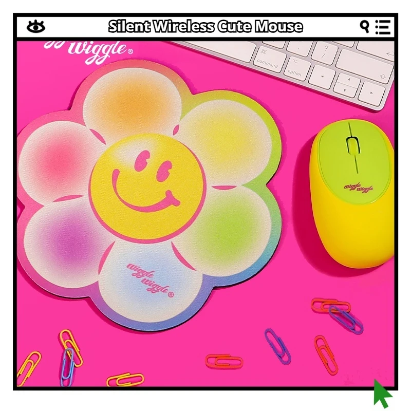 Wiggle-ratón inalámbrico silencioso, descompresión de silicona, portátil, ligero, Plug And Play, ergonómico, batería de larga duración
