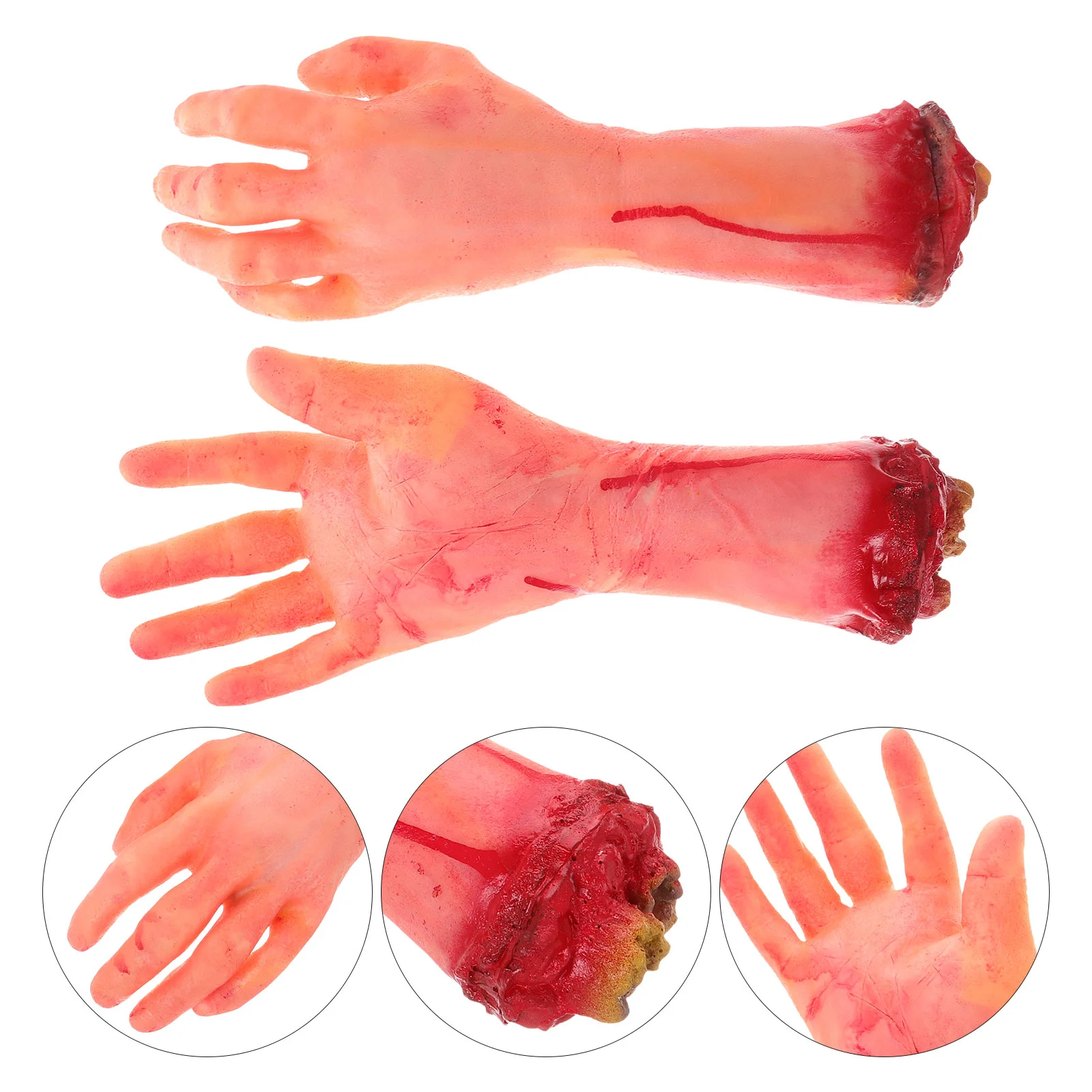 2 Pcs Horror Prosthetic Hand Decoration Party Props Fake Hands Trick Halloween Hallowen Ornament for Body