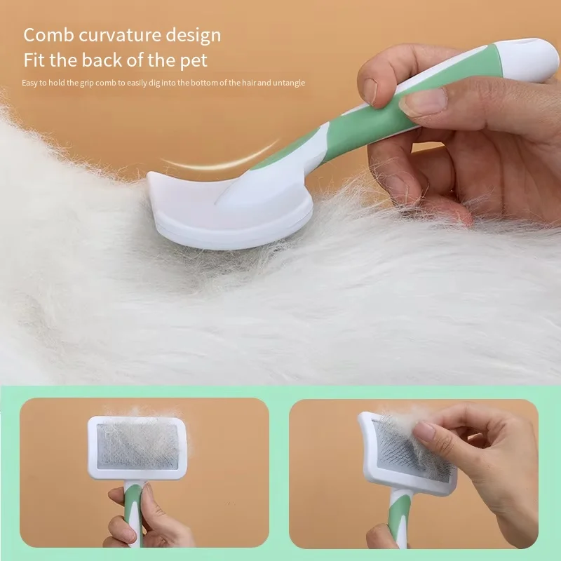 Pet Hair Shedding Comb Dog Cat Brush Grooming Long Hair Indoor Cats Brush Hair Remover Cleaning Beauty Slicker Pet Supplies