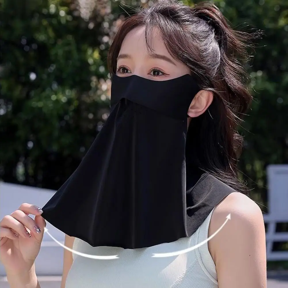 Ледяная шелковая солнцезащитная маска, модная дышащая тонкая бесследная маска, маска с защитой от ультрафиолета, велосипед, велоспорт