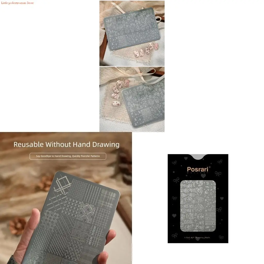 

F92D Stainless Steel Nails Art Transfer Plate for Professional Nails Stamping and Craft Projects