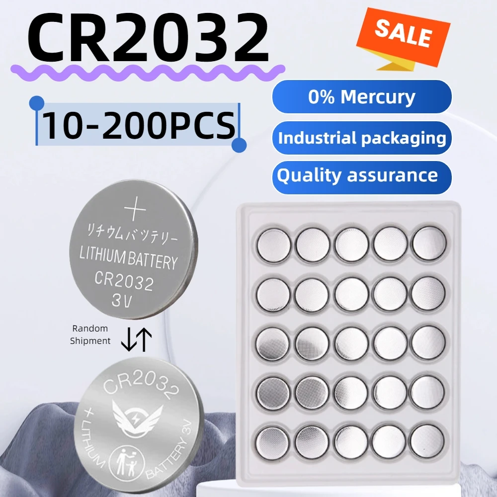 10-200PCS CR2032 CR 2032 Button Battery 3V Lithium Battery For Watch Toy Calculator Car Remote Control Button Coin Cell