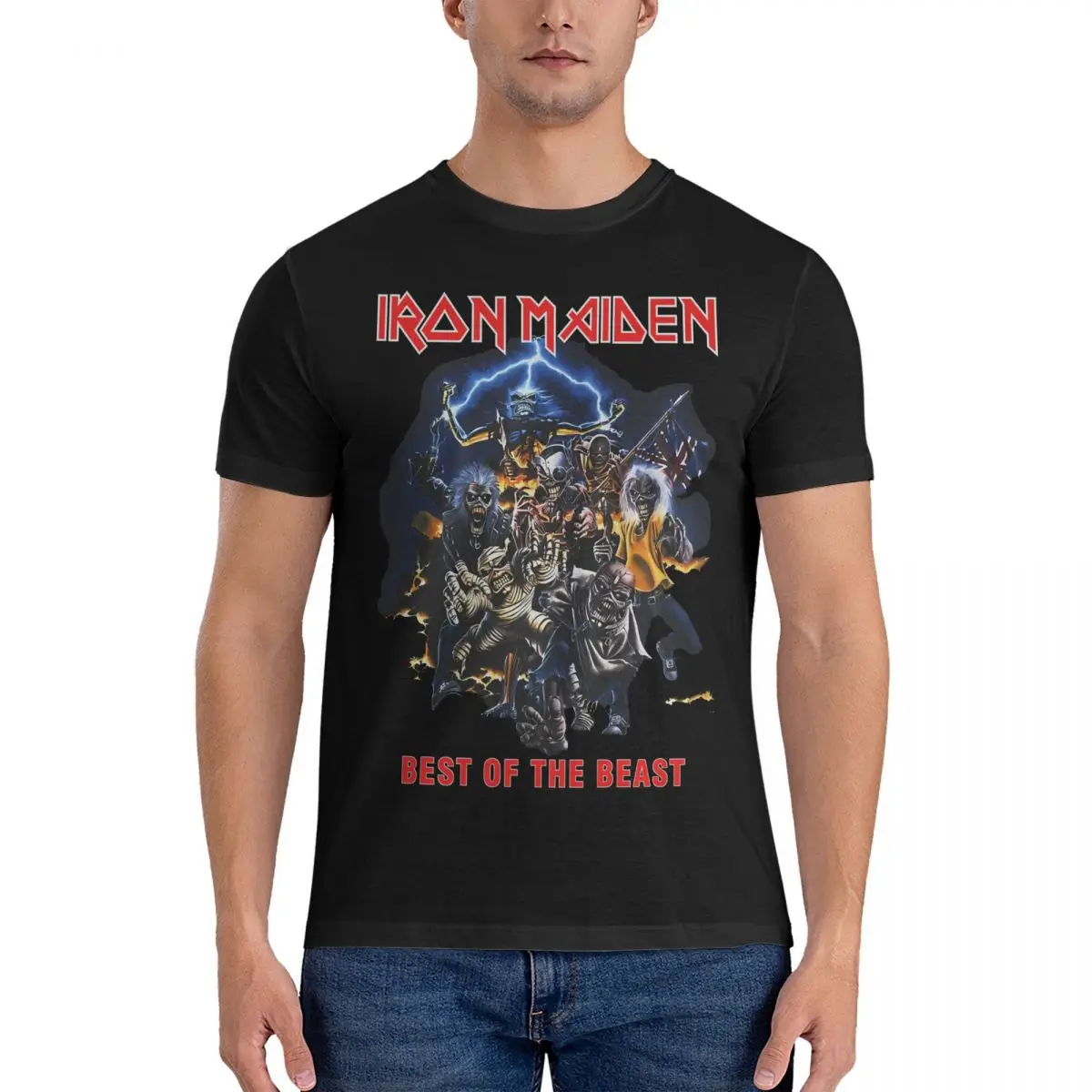 Funny Awesome T-Shirts for Men O Neck Cotton T Shirt Ironmaiden Short Sleeve Tees Unique Clothes