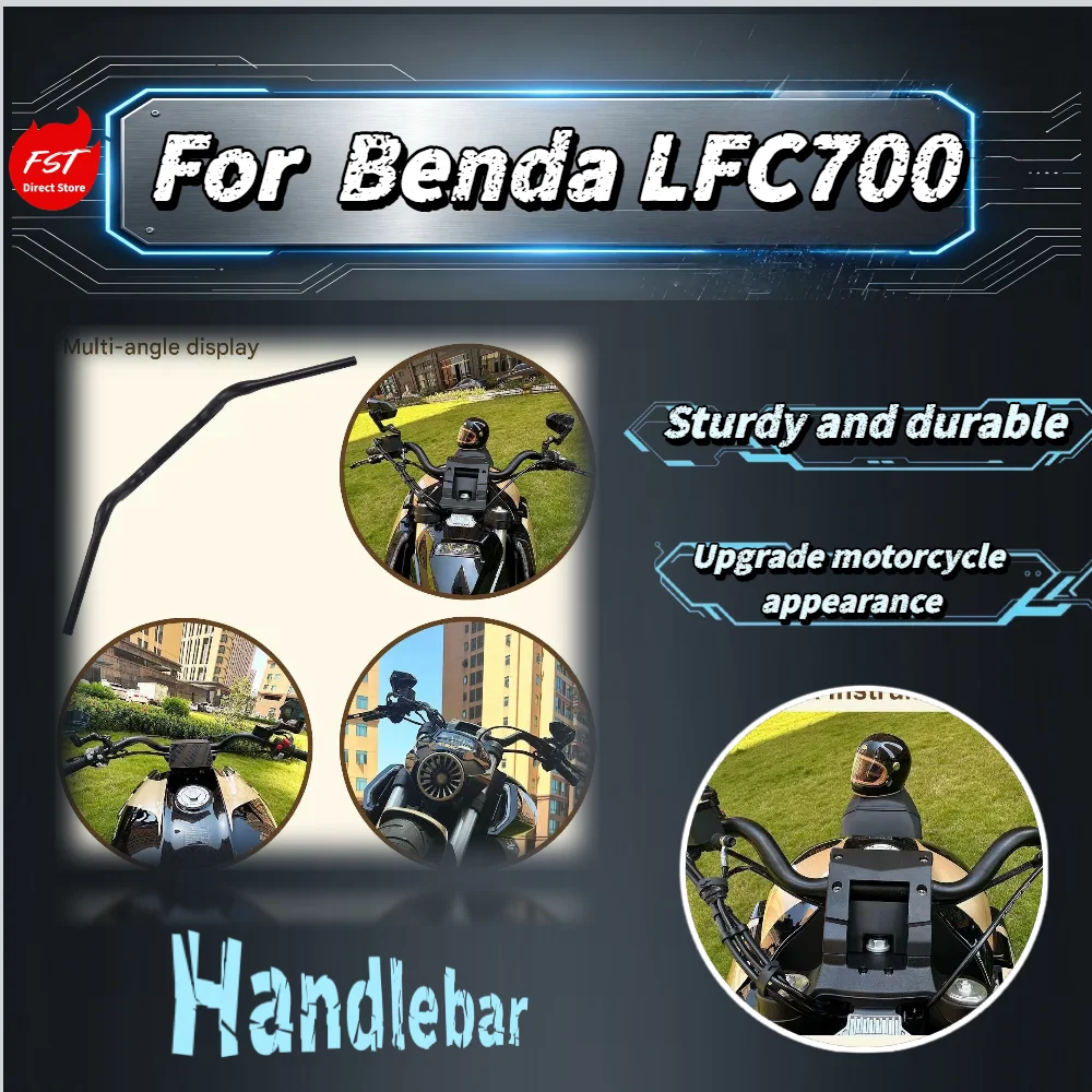 For Benda LFC700 Motorcycle Carbon Steel Handlebar OEM Molded Mini Ape Hanger Z-Bar Rearward Shift Steering Wheel Mod Parts