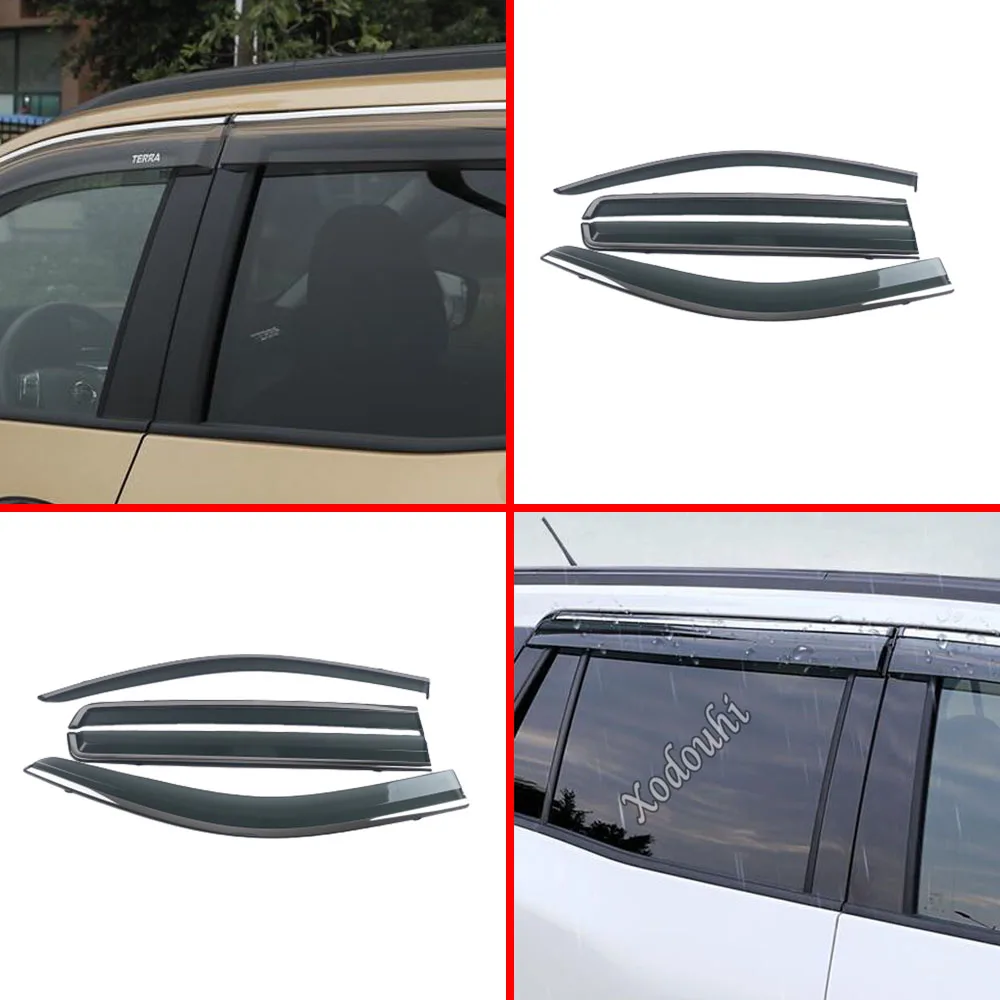 

Car Cover Stick Lamp ABS Plastic Window Glass Wind Visor Rain/Sun Guard Vent Frame For Nissan Terra 2018 2019 2020 2021 2022