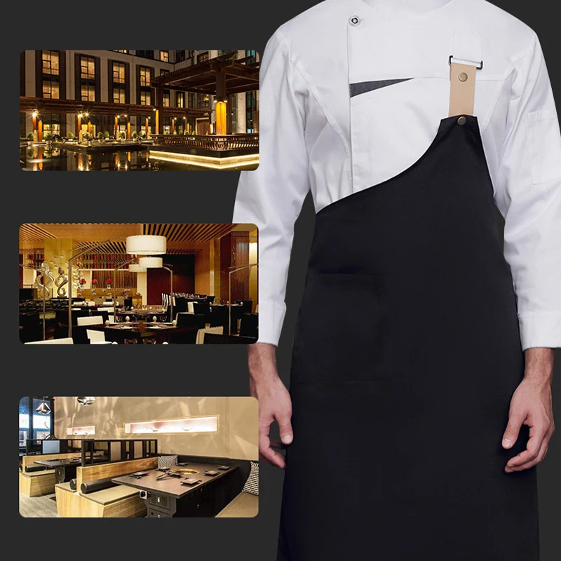 

Chef Jacket and Apron Set for Men Women Professional Restaurant Kitchen Uniform Cooking Outfit Waiter Waitress Workwear