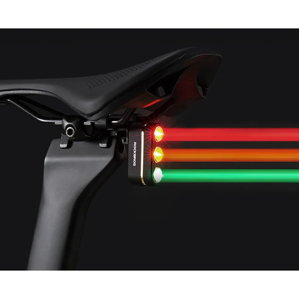 Bicycle brake sensing, three color warning taillights, mountain road bikes, night riding equipment_voghion.com