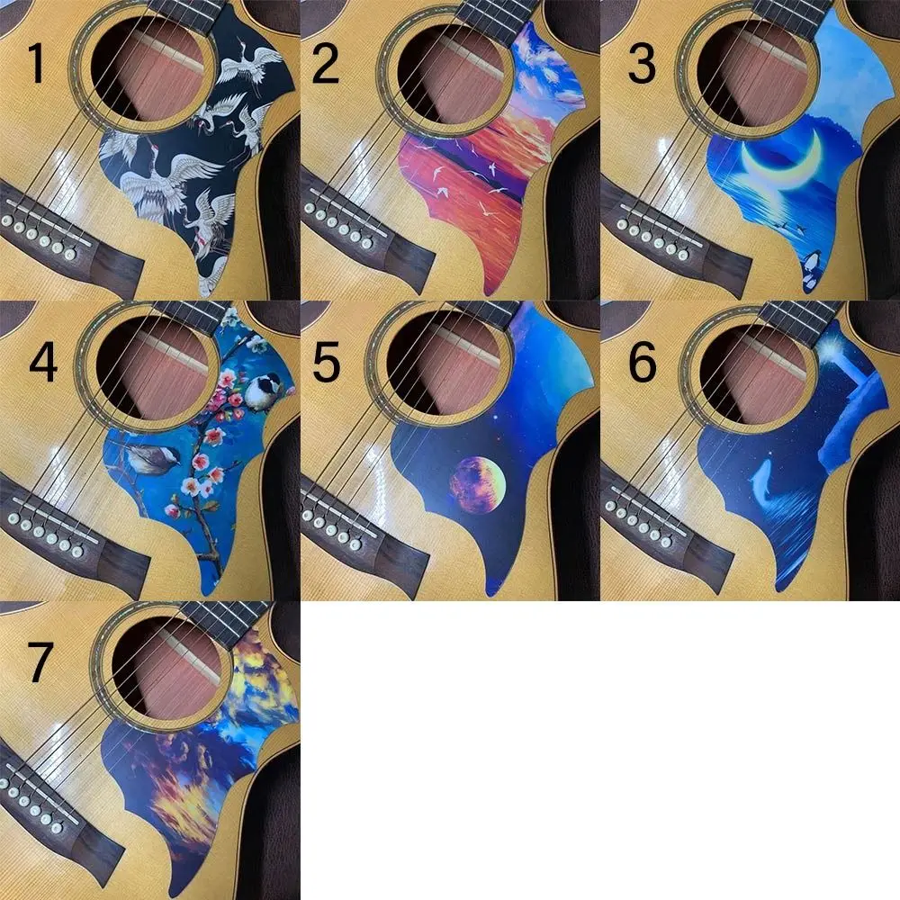 Multicolor Guitar Pickguard Sticker Musical Instrument Accessories Printed Pattern Guitar Guard Folk Acoustic Guitar