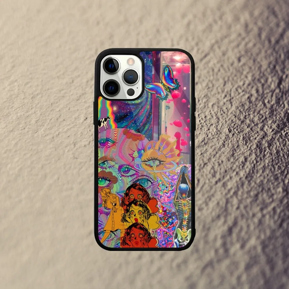 Colourful Psychedelic Art Phone Case For iPhone 15,14,13,12,11,Plus,Pro,Max Mini Magsafe Magnetic Wireless Charging