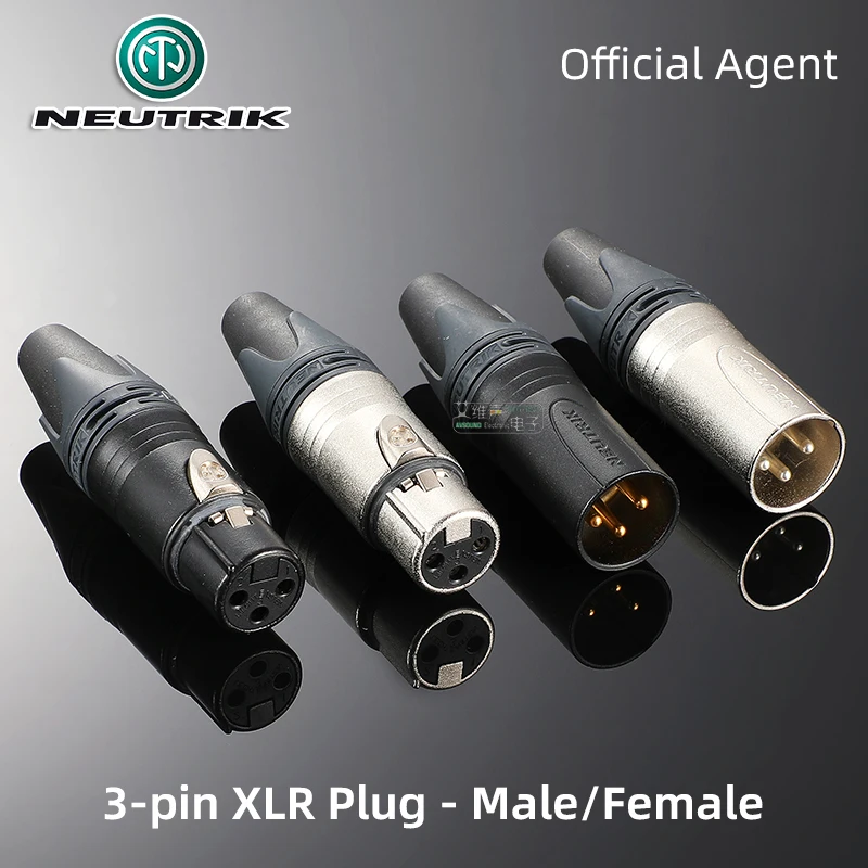 Neutrik 3 Pin XLR Plug Male Female Gold / Silver Plating 3 Pole Cable Connector Microphone Audio NC3MXX NC3MXX-B NC3FXX NC3FXX-B