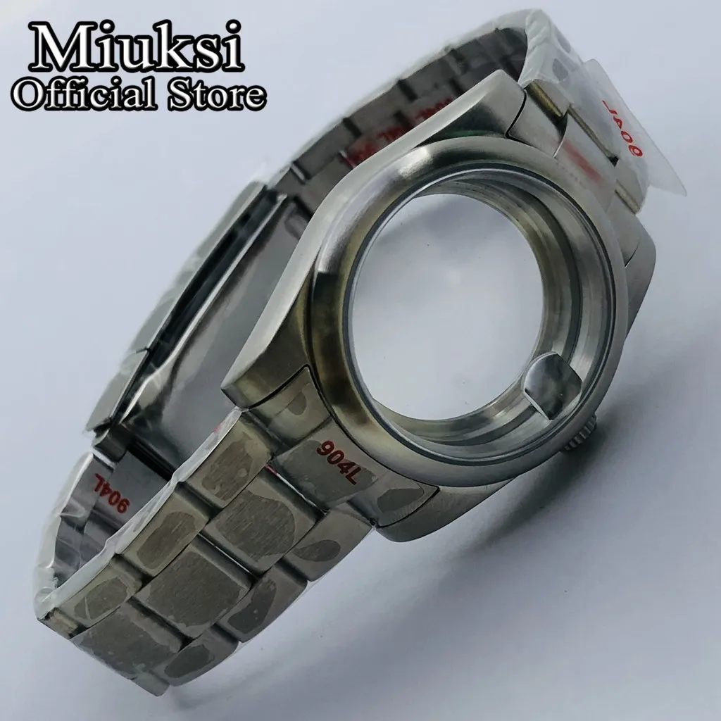 Miuksi 36mm/40mm brushed watch case sapphire glass fit NH35 NH36 ETA2824 2836 Mingzhu DG2813 3804 Miyota8215 PT5000 movement