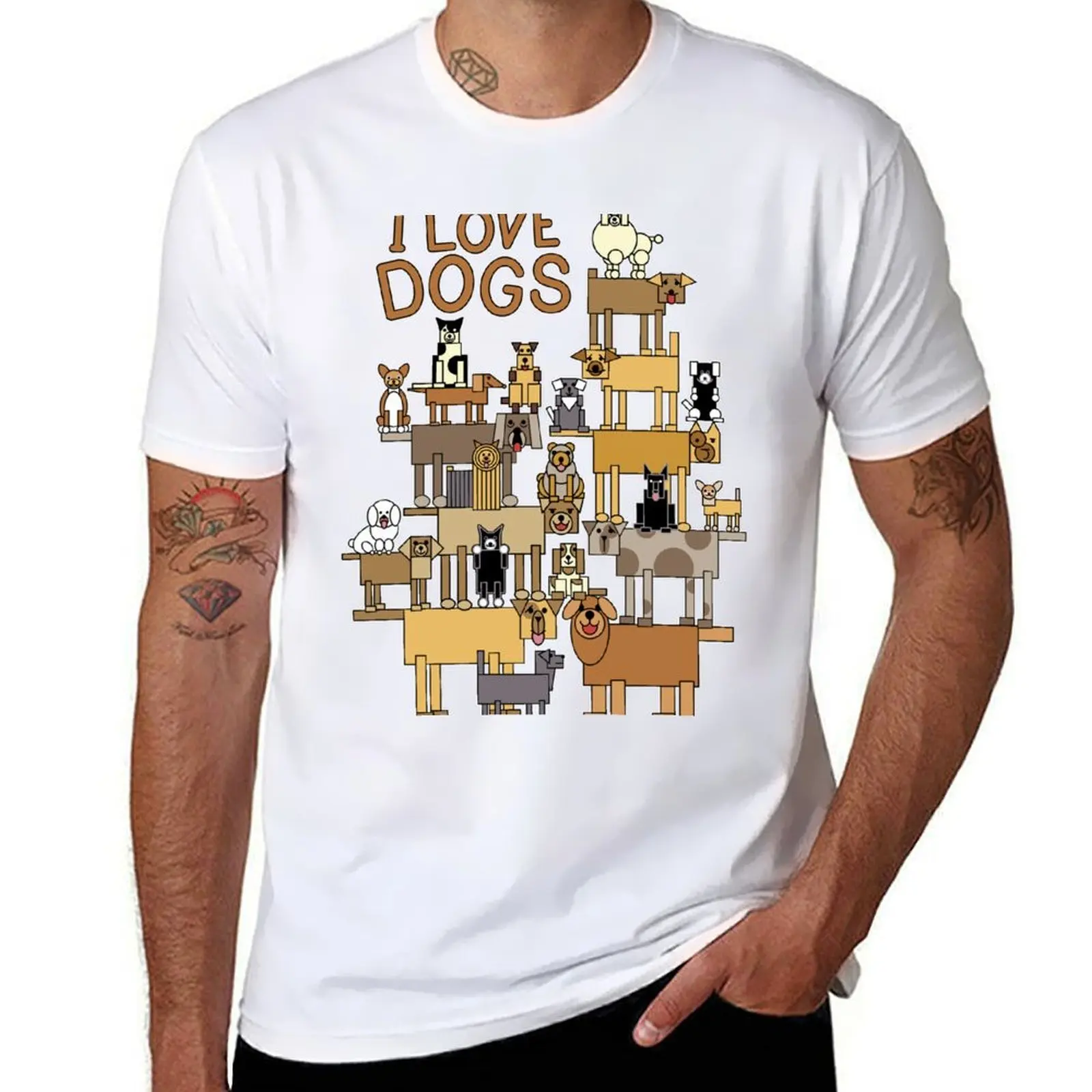 

I Love Dogs T-Shirt t shirts for man pack white anime tshirt T-Shirt