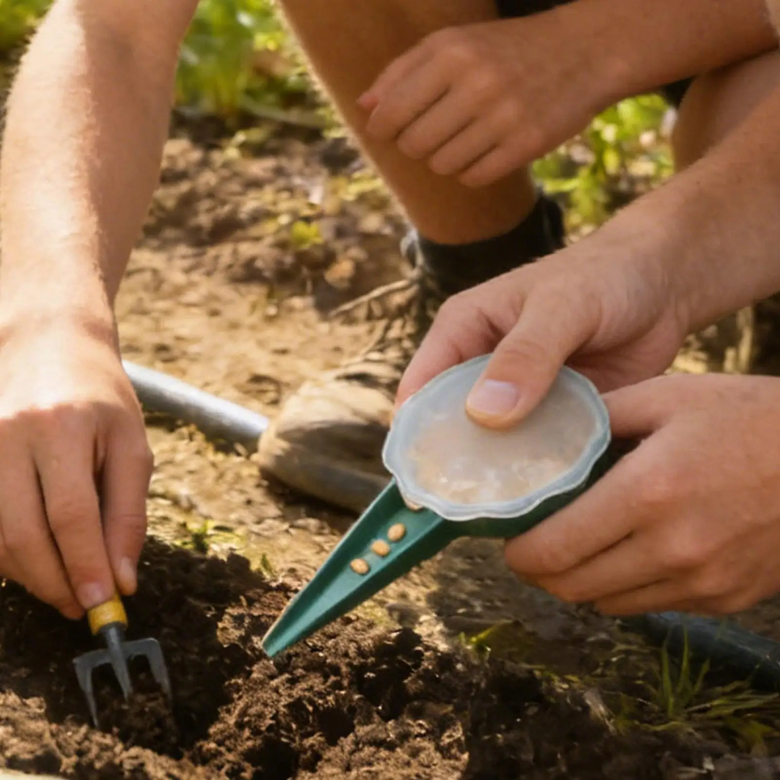 Herramienta para Plantar con 5 Ajustes, Esparcidor Manual, Herramienta Manual para Plantar Flores, Vegetales, Césped, Jardín y Invernadero