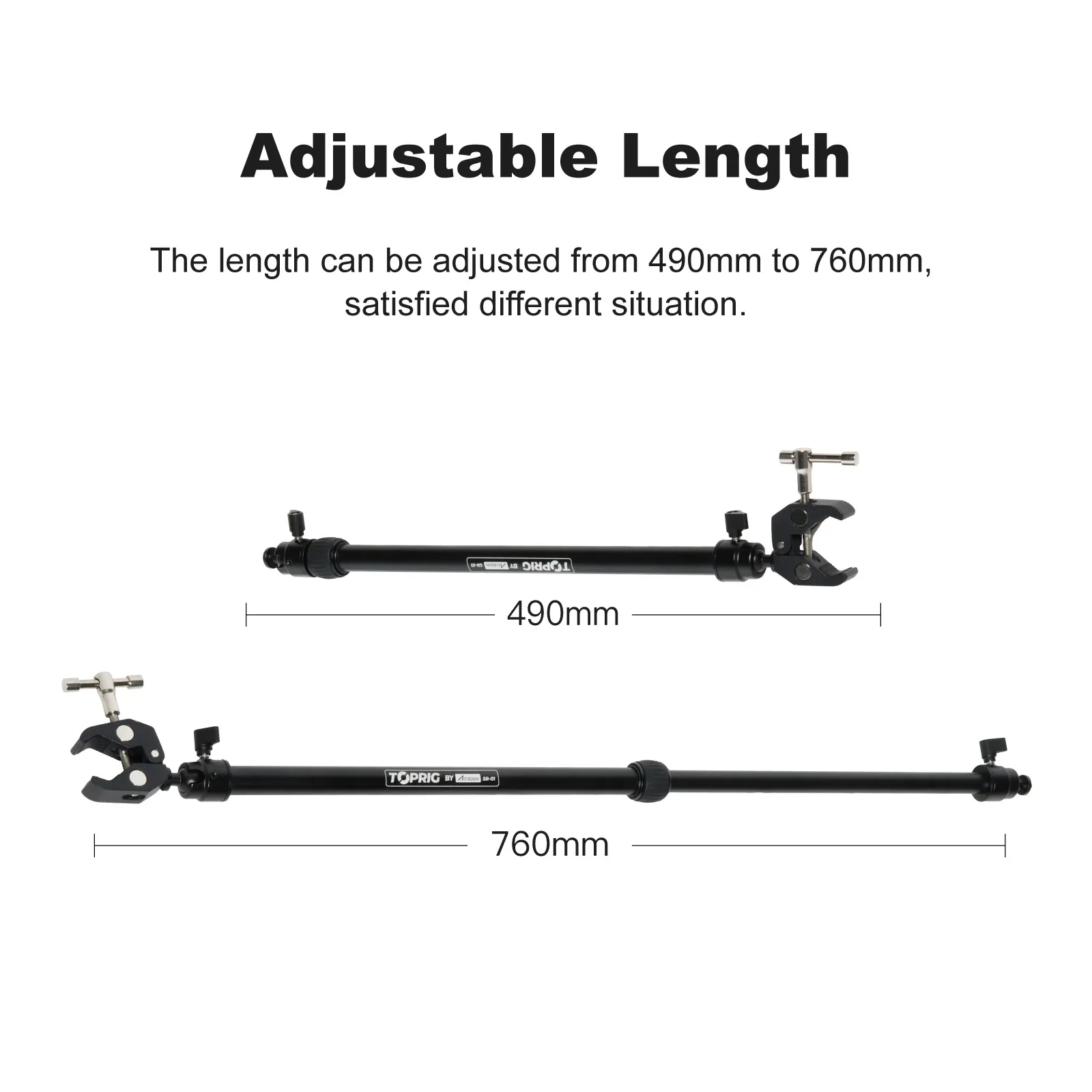 Imagem -03 - Câmera Video Slider Rail Suporte Rod Multi-angle Movimento Rod Comprimento Ajustável para Dolly Fotografia Track Acessório Tripé Par