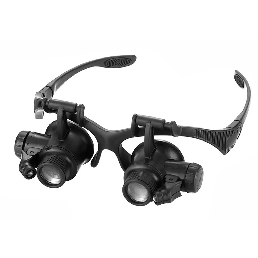 Magnifier Headband Eyewear Loupe Repair Helmet Head Wearing Magnifier Glasses with LED Observation Headband Eyewear