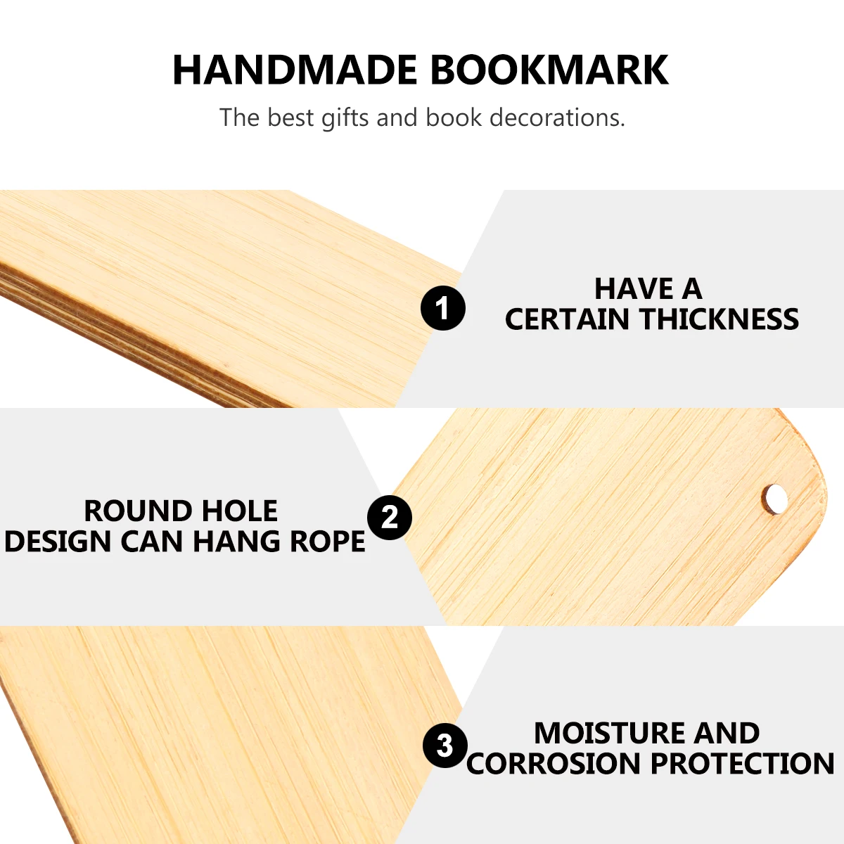 

4 Pcs Tag Bamboo Bookmark Flower Decorate Floral Bookmarks Diy Dried Blank Child