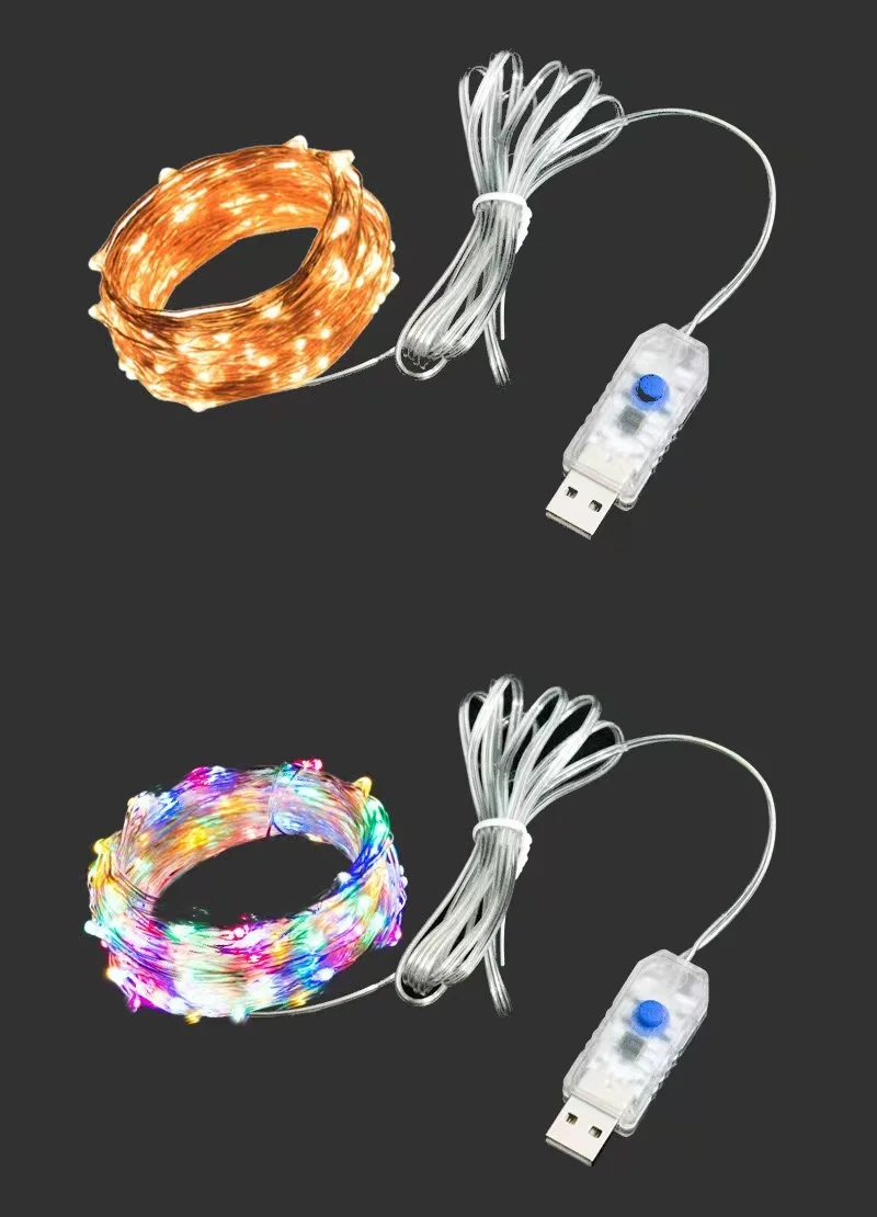 USB Silver-Wire Fairy Lights — product detail 3