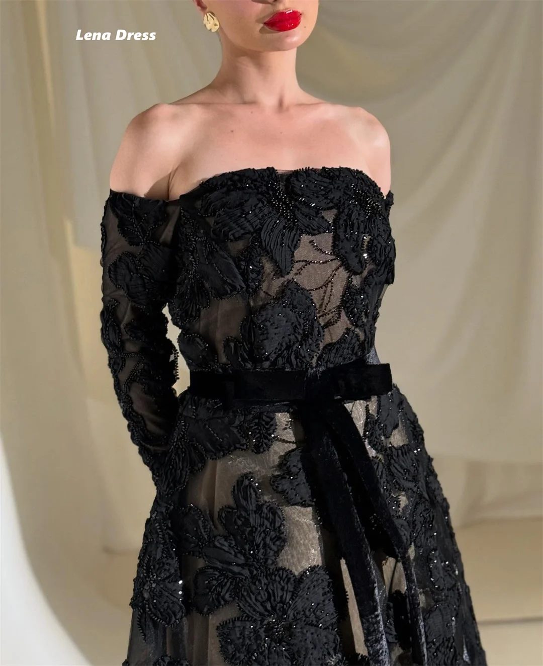 Lena Customized Evening Luxury Dress 2025 Off the Shoulders Prom Dresses 2025 Luxury Women's Elegant Party Dress Line A Wedding