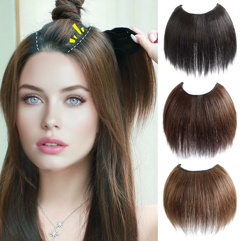 

8/10 Inch Synthetic Hair Extensions Hairpiece 4 Clips Heat Resistant Invisible Design Quick to Install for Women Daily Use