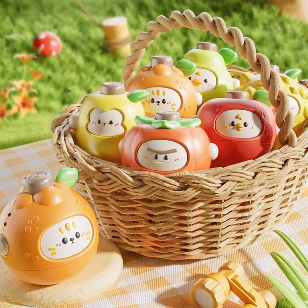 

Cartoon Fruit Gyroscope Plastic Multicolor Pressing Toy Parent-child Interaction Hand Eye Coordinated Rotating Collision Top