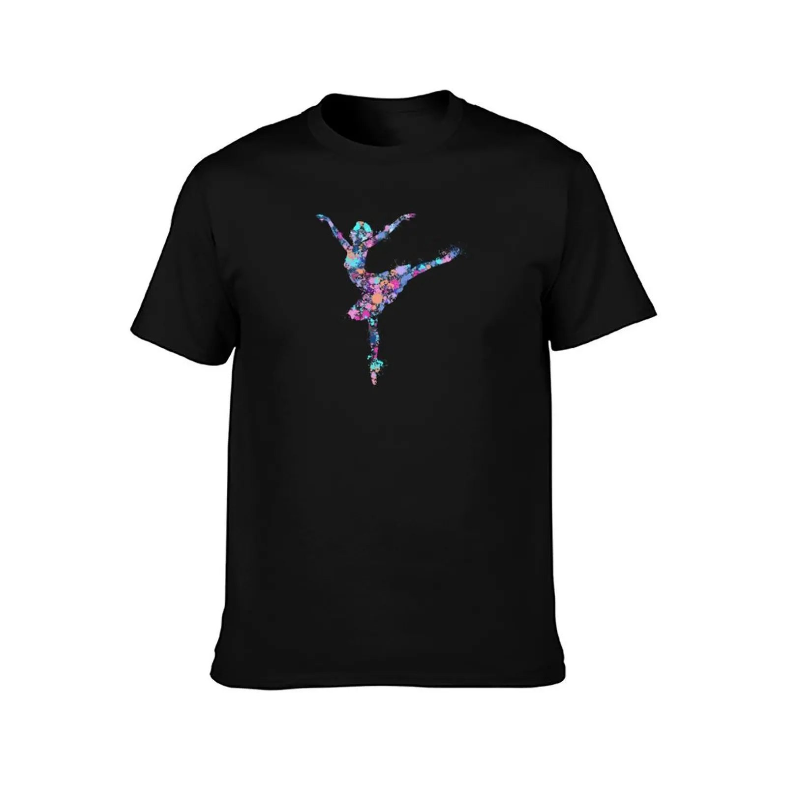 T-shirt Splash Ballerina en coton pour hommes, vêtements Kawaii, sweat-shirt grande taille, fille ou femme, archive bleue, ballet en ylène