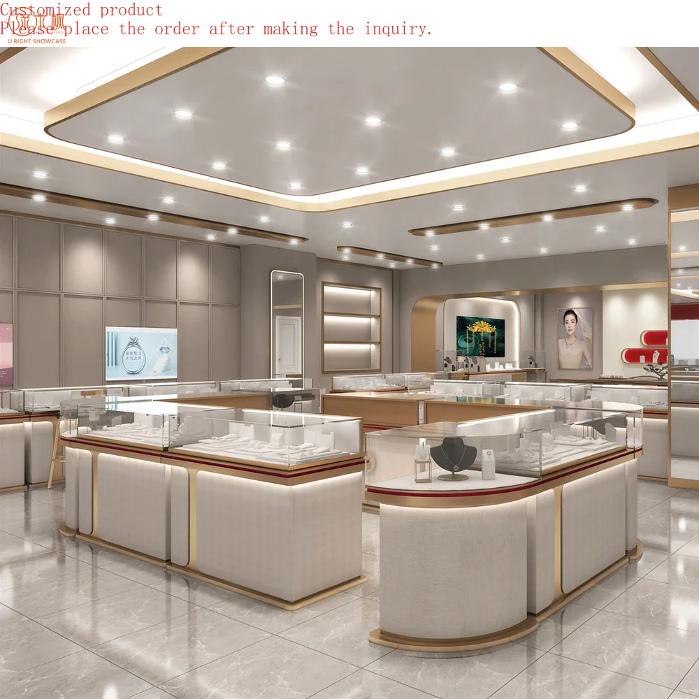 

Professional Jewelry Showcase Display Sets Manufacturer Custom Luxury Display Jewelry Wall Showcase Design