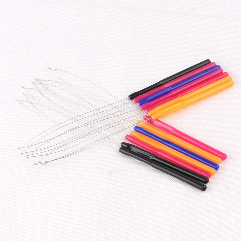 

20 PCS/Lot Plastic Loop Pulling Needle Micro Rings Hair Extension Tools Mixed Color