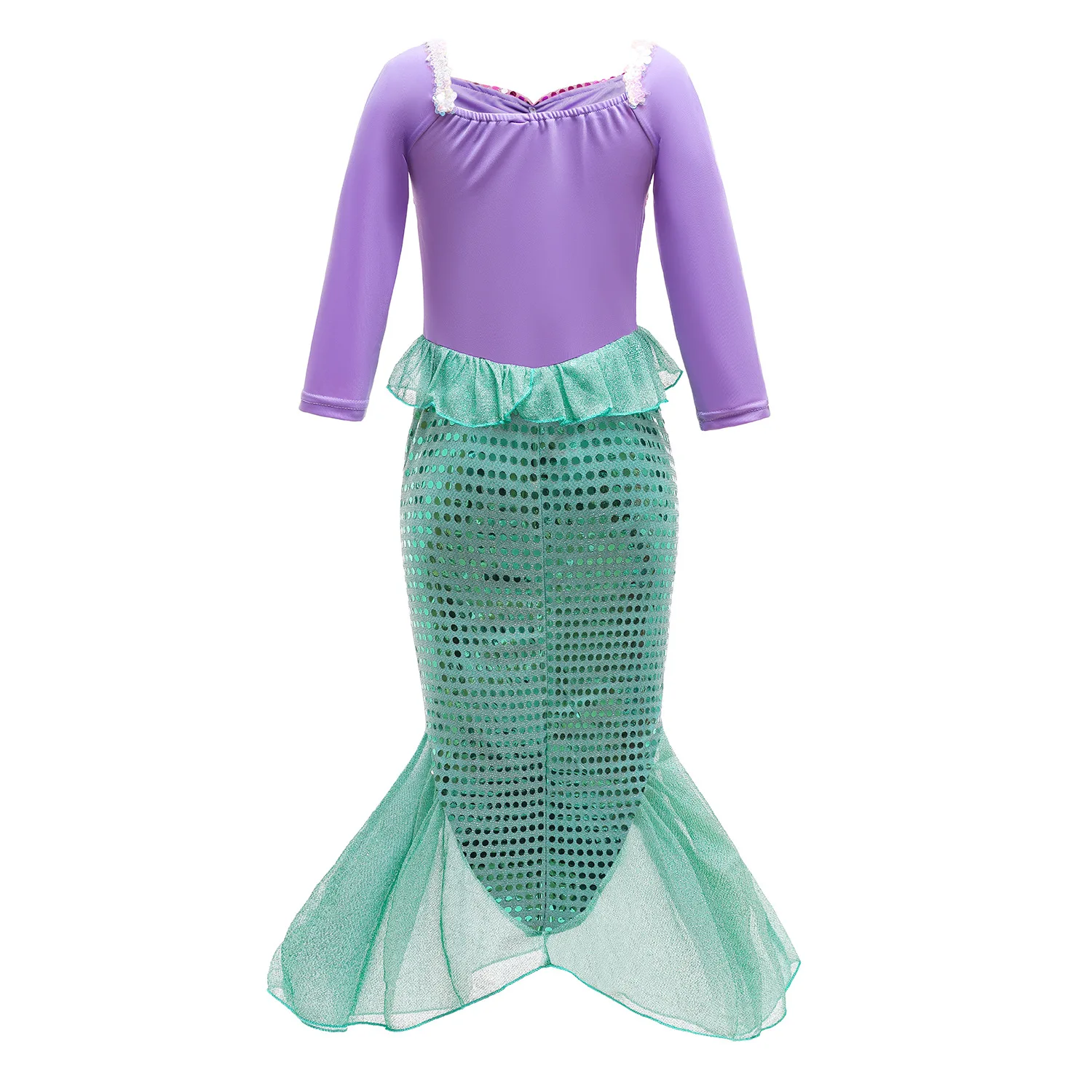 2024 Story Little Mermaid Ariel Dress Girls Costume Cosplay Kids Halloween Carnival Birthday Party Clothes Prom Charm Dresses