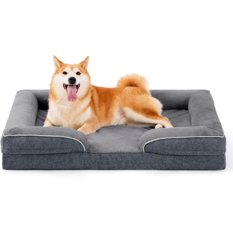 Orthopedic Dog Bed for Large Dogs, Supportive Foam Big Large Pet Bed Sofa with Washable Removable Cover, Waterproof